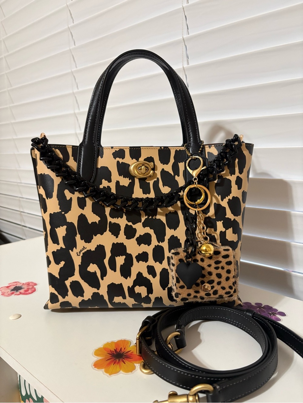 🐆Coach Willow tote Leopard Print Tote🖤